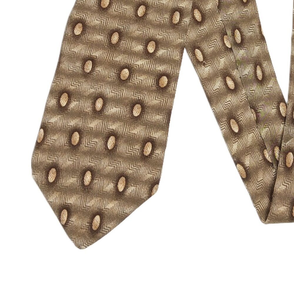 Gianfranco Ruffini Silk Tie Men’s 60.5” Taupe Geometric Designer Wide Tie New